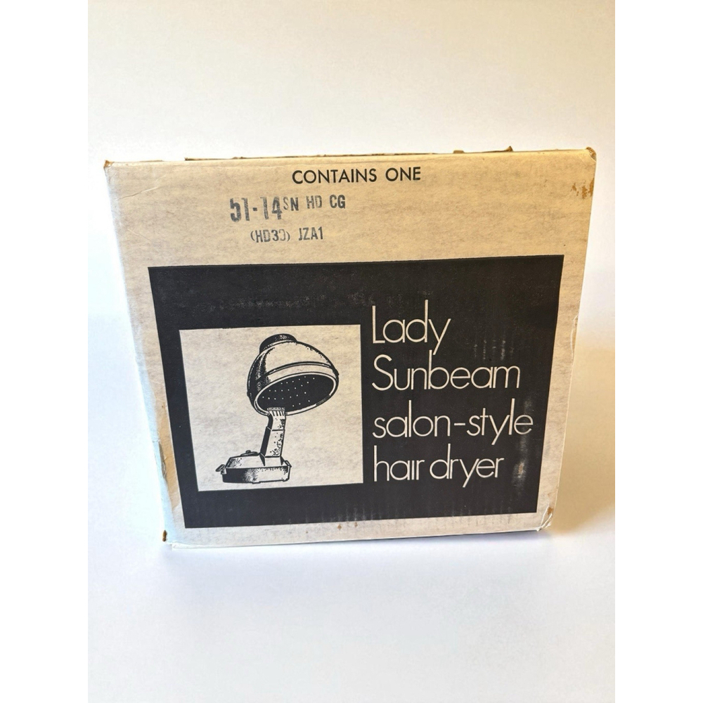 1960s Lady Sunbeam Turquoise Salon Bonnet-Style Hair Dryer Vintage Near Mint